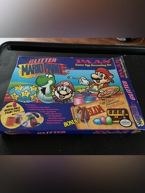 Vtg Mario Zelda 1993 Glitter Paint Paas Easter Egg Kit Sealed RARE Nintendo NOS